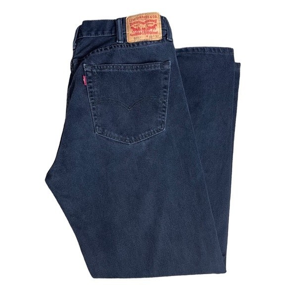 Levi’s Black 505 Jeans 38x32 Denim Regular Fit Straight - Picture 1 of 12